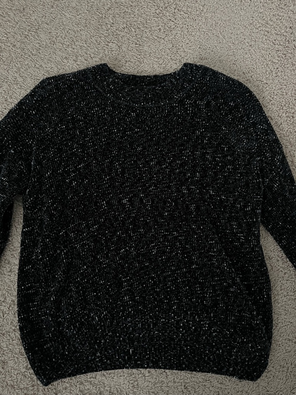 Black Sparkle Crewneck Sweater - Women